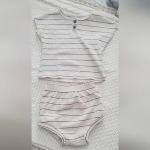 Striped Cream and Black Kids Outfit